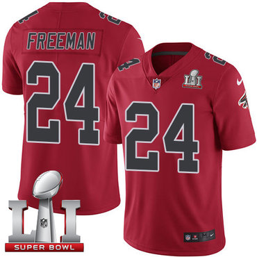Nike Falcons #24 Devonta Freeman Red Super Bowl LI 51 Men's Stitched NFL Limited Rush Jersey Nike Falcons #24 Devonta Freeman Red Super Bowl LI 51 Men's Stitched NFL Limited Rush Jersey