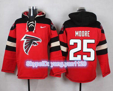 Nike Falcons #25 William Moore Red Player Pullover NFL Hoodie