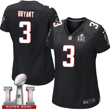 Nike Falcons #3 Matt Bryant Black Alternate Super Bowl LI 51 Women's Stitched NFL Elite Jersey