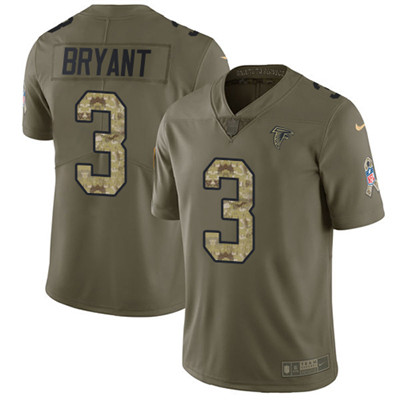 Nike Falcons #3 Matt Bryant Olive Camo Youth Stitched NFL Limited 2017 Salute to Service Jersey