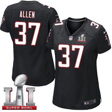 Nike Falcons #37 Ricardo Allen Black Alternate Super Bowl LI 51 Women's Stitched NFL Elite Jersey