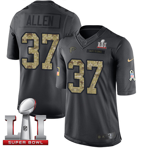 Nike Falcons #37 Ricardo Allen Black Super Bowl LI 51 Men's Stitched NFL Limited 2016 Salute To Service Jersey Nike Falcons #37 Ricardo Allen Black Super Bowl LI 51 Men's Stitched NFL Limited 2016 Salute To Service Jersey