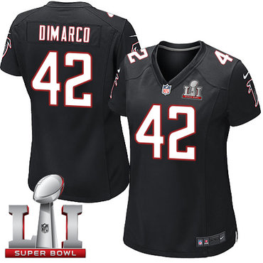 Nike Falcons #42 Patrick DiMarco Black Alternate Super Bowl LI 51 Women's Stitched NFL Elite Jersey