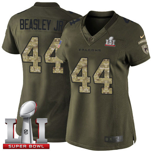 Nike Falcons #44 Vic Beasley Jr Green Super Bowl LI 51 Women's Stitched NFL Limited Salute to Service Jersey