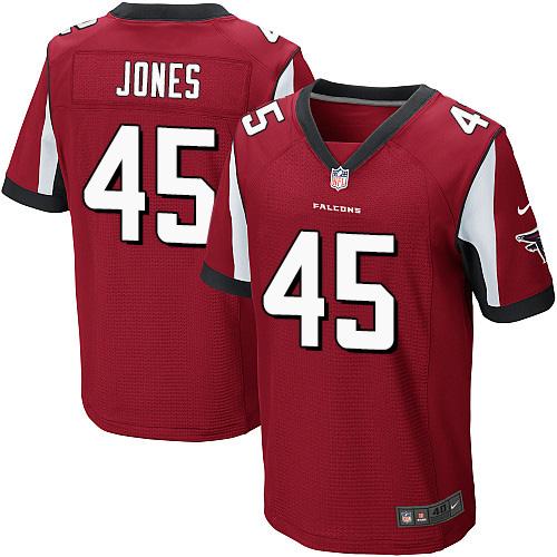 Nike Falcons #45 Deion Jones Red Team Color Men's Stitched NFL Elite Jersey Nike Falcons #45 Deion Jones Red Team Color Men's Stitched NFL Elite Jersey