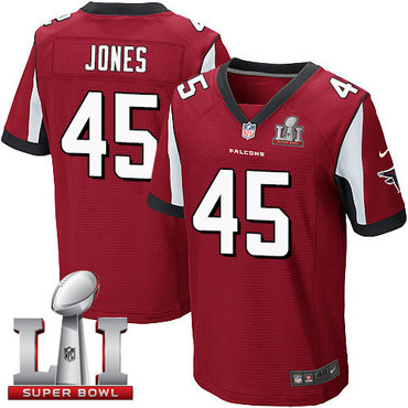 Nike Falcons #45 Deion Jones Red Team Color Super Bowl LI 51 Men's Stitched NFL Elite Jersey Nike Falcons #45 Deion Jones Red Team Color Super Bowl LI 51 Men's Stitched NFL Elite Jersey
