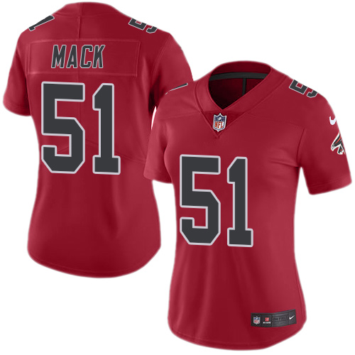 Nike Falcons #51 Alex Mack Red Women's Stitched NFL Limited Rush Jersey Nike Falcons #51 Alex Mack Red Women's Stitched NFL Limited Rush Jersey