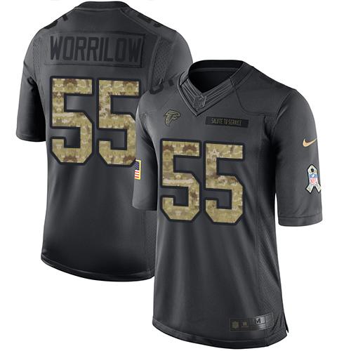 Nike Falcons #55 Paul Worrilow Black Men's Stitched NFL Limited 2016 Salute To Service Jersey Nike Falcons #55 Paul Worrilow Black Men's Stitched NFL Limited 2016 Salute To Service Jersey