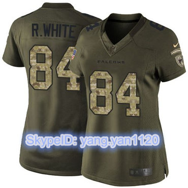 Nike Falcons #84 Roddy White Green Women's Stitched NFL Limited Salute to Service Jersey
