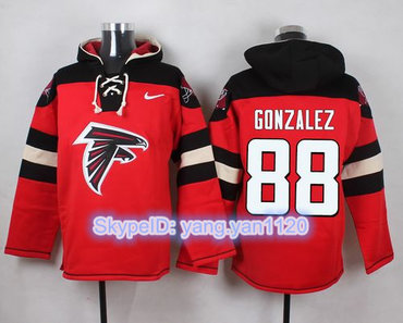 Nike Falcons #88 Tony Gonzalez Red Player Pullover NFL Hoodie