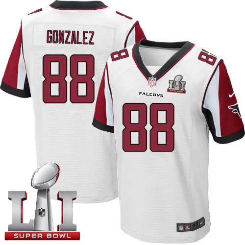 Nike Falcons #88 Tony Gonzalez White Super Bowl LI 51 Men's Stitched NFL Elite Jersey Nike Falcons #88 Tony Gonzalez White Super Bowl LI 51 Men's Stitched NFL Elite Jersey