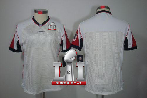 Nike Falcons Blank White Super Bowl LI 51 Women's Stitched NFL Limited Jersey