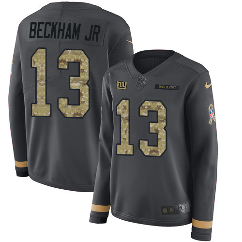 Nike Giants #13 Odell Beckham Jr Anthracite Salute to Service - 副本