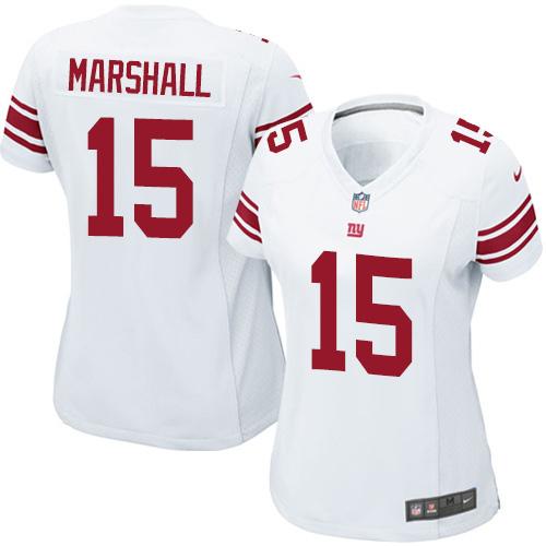 Nike Giants #15 Brandon Marshall White Women's Stitched NFL Elite Jersey Nike Giants #15 Brandon Marshall White Women's Stitched NFL Elite Jersey