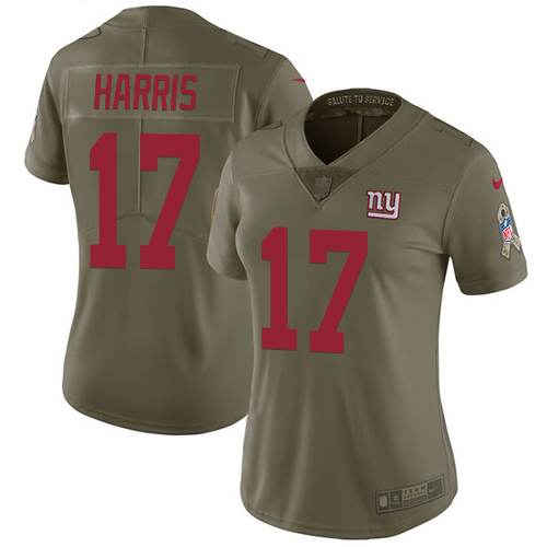 Nike Giants #17 Dwayne Harris Olive Women's Stitched NFL Limited 2017 Salute to Service Jersey Nike Giants #17 Dwayne Harris Olive Women's Stitched NFL Limited 2017 Salute to Service Jersey