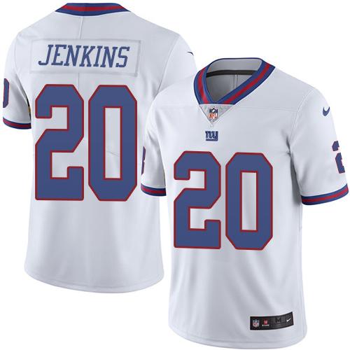 Nike Giants #20 Janoris Jenkins White Men's Stitched NFL Limited Rush Jersey Nike Giants #20 Janoris Jenkins White Men's Stitched NFL Limited Rush Jersey