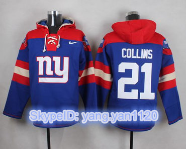 Nike Giants #21 Landon Collins Royal Blue Player Pullover NFL Hoodie Nike Giants #21 Landon Collins Royal Blue Player Pullover NFL Hoodie