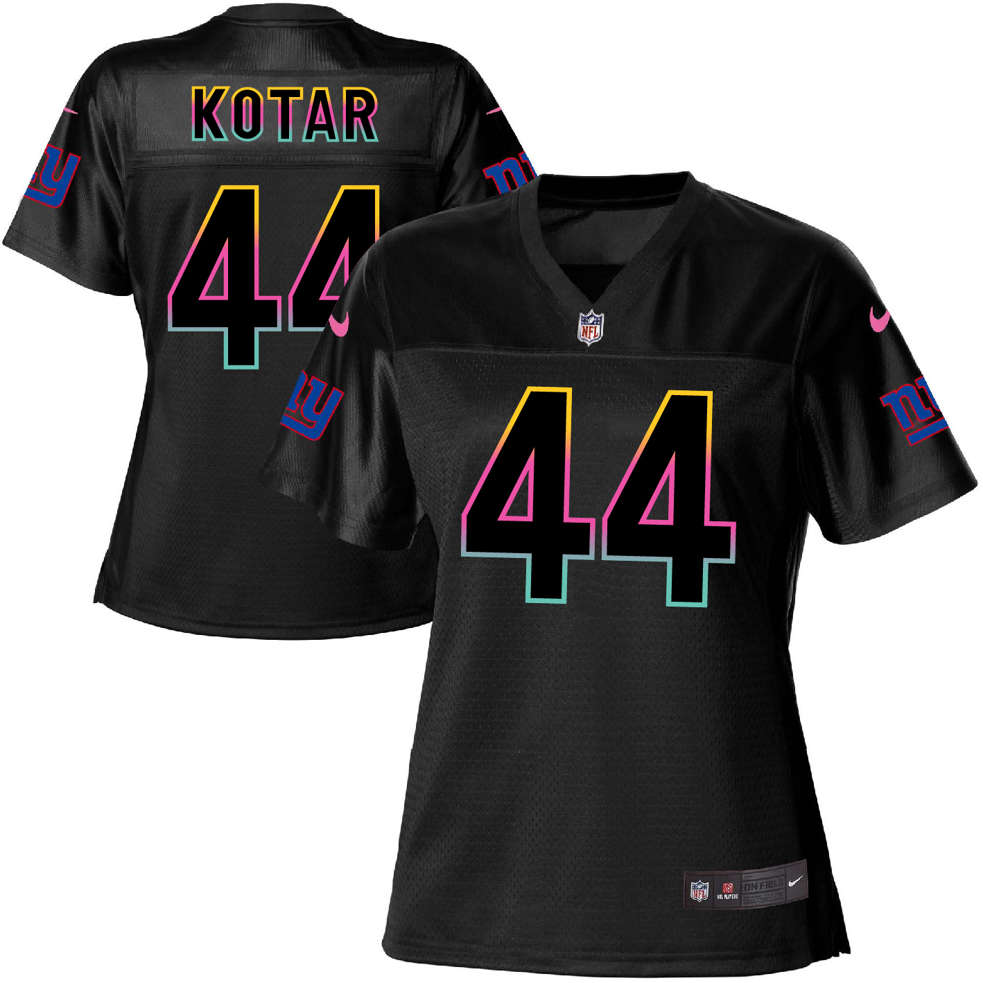 Nike Giants #44 Doug Kotar Black Women's NFL Fashion Game Jersey Nike Giants #44 Doug Kotar Black Women's NFL Fashion Game Jersey