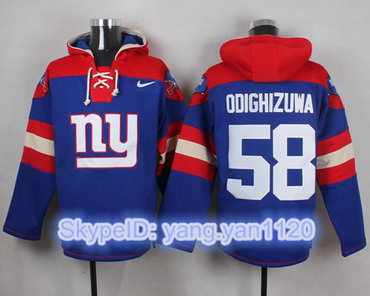 Nike Giants #58 Owa Odighizuwa Royal Blue Player Pullover NFL Hoodie Nike Giants #58 Owa Odighizuwa Royal Blue Player Pullover NFL Hoodie