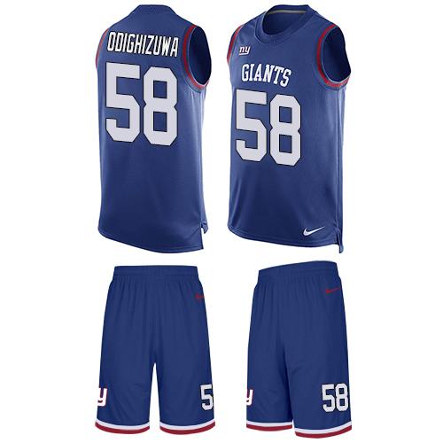 Nike Giants #58 Owa Odighizuwa Royal Blue Team Color Men's Stitched NFL Limited Tank Top Suit Jersey Nike Giants #58 Owa Odighizuwa Royal Blue Team Color Men's Stitched NFL Limited Tank Top Suit Jersey