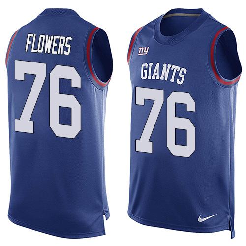Nike Giants #76 Ereck Flowers Royal Blue Team Color Men's Stitched NFL Limited Tank Top Jersey Nike Giants #76 Ereck Flowers Royal Blue Team Color Men's Stitched NFL Limited Tank Top Jersey