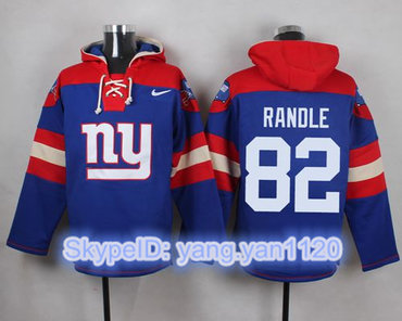 Nike Giants #82 Rueben Randle Royal Blue Player Pullover NFL Hoodie