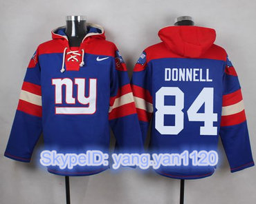Nike Giants #84 Larry Donnell Royal Blue Player Pullover NFL Hoodie