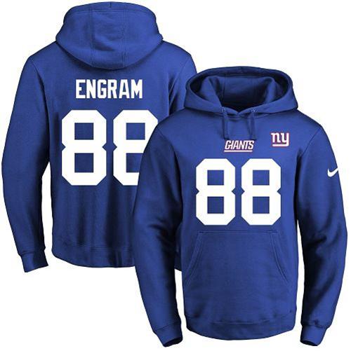 Nike Giants #88 Evan Engram Royal Blue Men's  Name & Number Pullover NFL Hoodie
