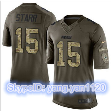 Nike Green Bay Packers #15 Bart Starr Green Men's Stitched NFL Limited Salute To Service Jersey Nike Green Bay Packers #15 Bart Starr Green Men's Stitched NFL Limited Salute To Service Jersey