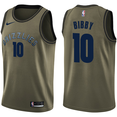 Nike Grizzlies #10 Mike Bibby Green Salute to Service NBA Swingman Jersey