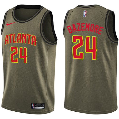 Nike Hawks #24 Kent Bazemore Green Salute to Service NBA Swingman Jersey Nike Hawks #24 Kent Bazemore Green Salute to Service NBA Swingman Jersey