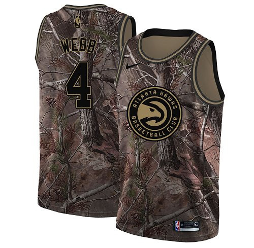 Nike Hawks #4 Spud Webb Camo NBA Swingman Realtree