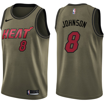Nike Heat #8 Tyler Johnson Green Salute to Service Youth NBA Swingman Jersey
