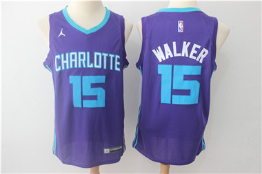 Nike Hornets #15 Kemba Walker Purple Swingman Jersey