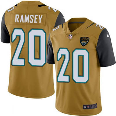Nike Jaguars #20 Jalen Ramsey Gold Men's Stitched NFL Limited Rush Jersey