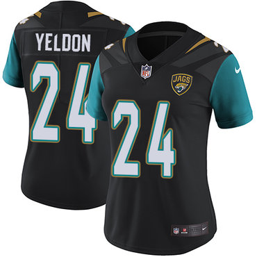 Nike Jaguars #24 T.J. Yeldon Black Alternate Women's Stitched NFL Vapor Untouchable Limited Jersey Nike Jaguars #24 T.J. Yeldon Black Alternate Women's Stitched NFL Vapor Untouchable Limited Jersey