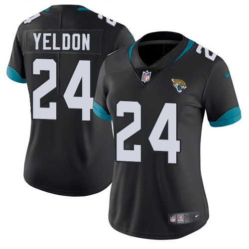 Nike Jaguars #24 T.J. Yeldon Black Team Color Women's Stitched NFL