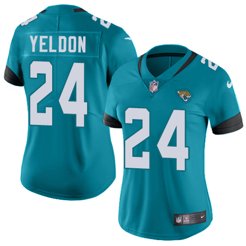 Nike Jaguars #24 T.J. Yeldon Teal Green Team Color Women's Stitched NFL Vapor Untouchable Limited Jersey Nike Jaguars #24 T.J. Yeldon Teal Green Team Color Women's Stitched NFL Vapor Untouchable Limited Jersey