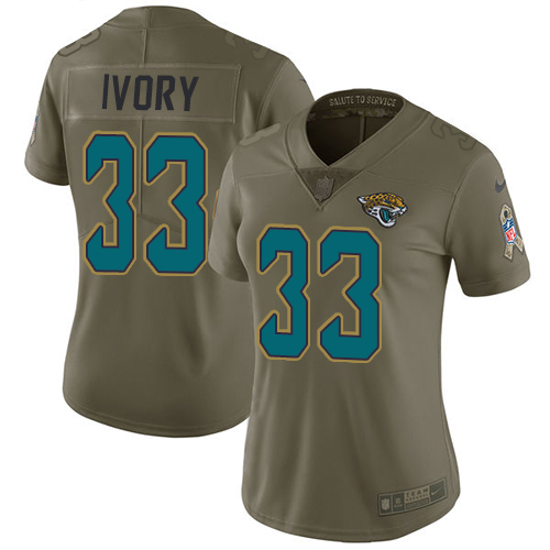 Nike Jaguars #33 Chris Ivory Olive Women's Stitched NFL Limited 2017 Salute to Service Jersey Nike Jaguars #33 Chris Ivory Olive Women's Stitched NFL Limited 2017 Salute to Service Jersey