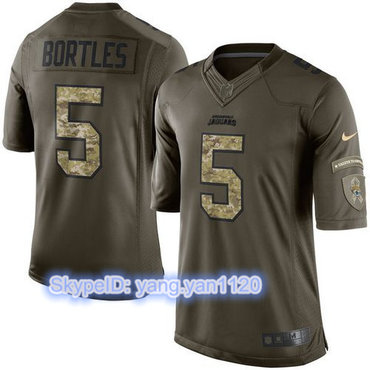 Nike Jaguars #5 Blake Bortles Green Youth Stitched NFL Limited Salute to Service Jersey