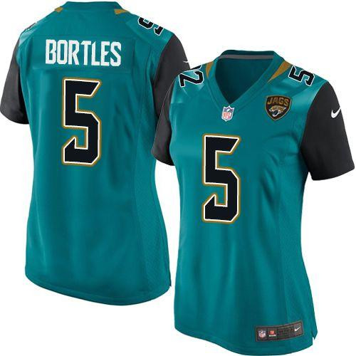 Nike Jaguars #5 Blake Bortles Teal Green Alternate Women's Stitched