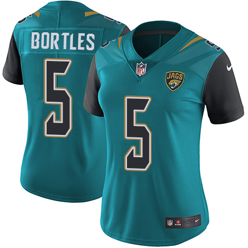 Nike Jaguars #5 Blake Bortles Teal Green Team Color Women's Stitched NFL Vapor Untouchable Limited Jersey