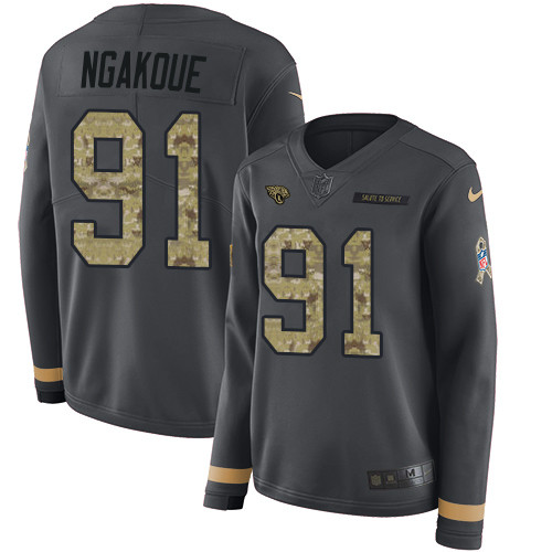 Nike Jaguars #91 Yannick Ngakoue Anthracite Salute to Service Nike Jaguars #91 Yannick Ngakoue Anthracite Salute to Service