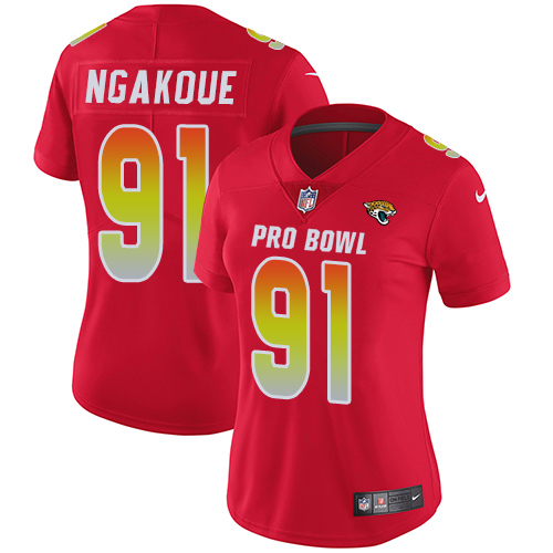 Nike Jaguars #91 Yannick Ngakoue Red Women's Stitched NFL Limited AFC 2018 Pro Bowl Jersey Nike Jaguars #91 Yannick Ngakoue Red Women's Stitched NFL Limited AFC 2018 Pro Bowl Jersey