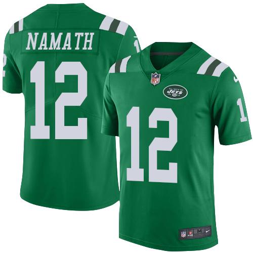 Nike Jets #12 Joe Namath Green Youth Stitched NFL Elite Rush Jersey Nike Jets #12 Joe Namath Green Youth Stitched NFL Elite Rush Jersey