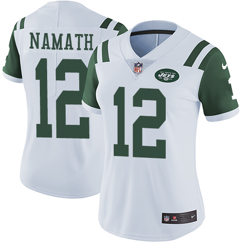 Nike Jets #12 Joe Namath White Women's Stitched NFL Vapor Untouchable Limited Jersey Nike Jets #12 Joe Namath White Women's Stitched NFL Vapor Untouchable Limited Jersey