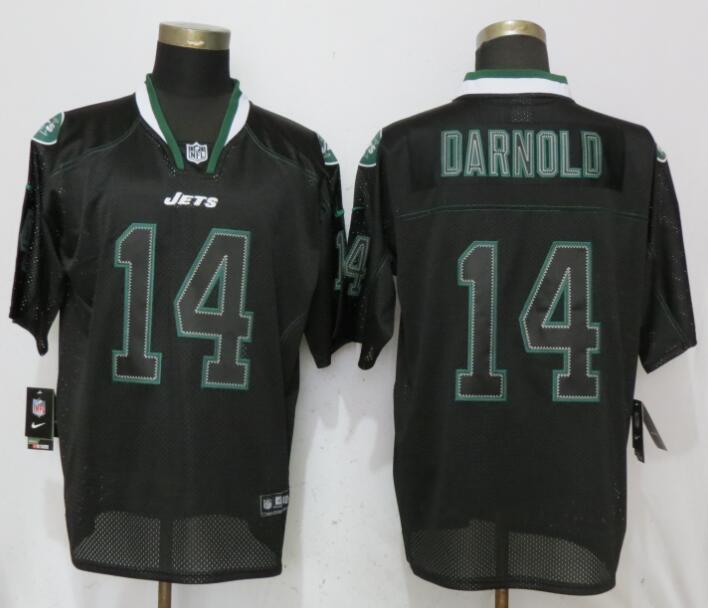 Nike Jets #14 Darnold USA Flag Fashion Black Elite Jerseys