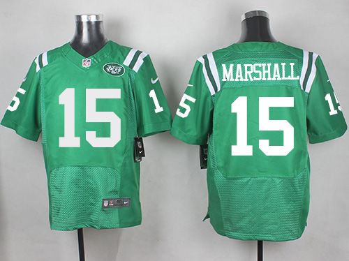 Nike Jets #15 Brandon Marshall Green Men's Stitched NFL Elite Rush Jersey