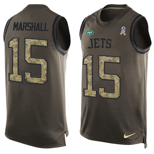 Nike Jets #15 Brandon Marshall Green Men's Stitched NFL Limited Salute To Service Tank Top Jersey Nike Jets #15 Brandon Marshall Green Men's Stitched NFL Limited Salute To Service Tank Top Jersey