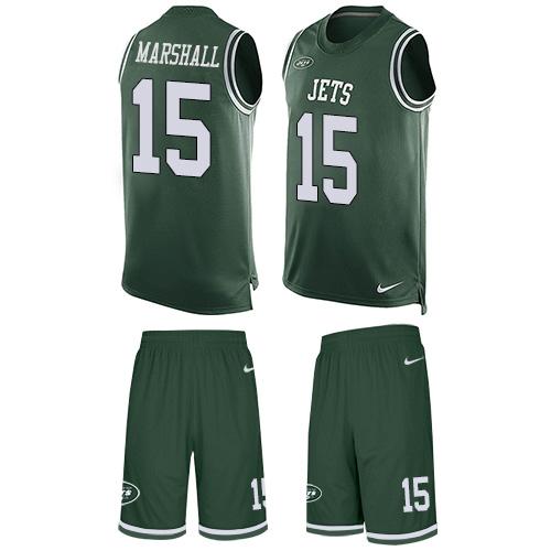 Nike Jets #15 Brandon Marshall Green Team Color Men's Stitched NFL Limited Tank Top Suit Jersey Nike Jets #15 Brandon Marshall Green Team Color Men's Stitched NFL Limited Tank Top Suit Jersey